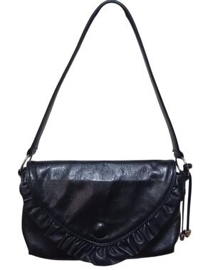 lovcat black ruffle shoulder bag
